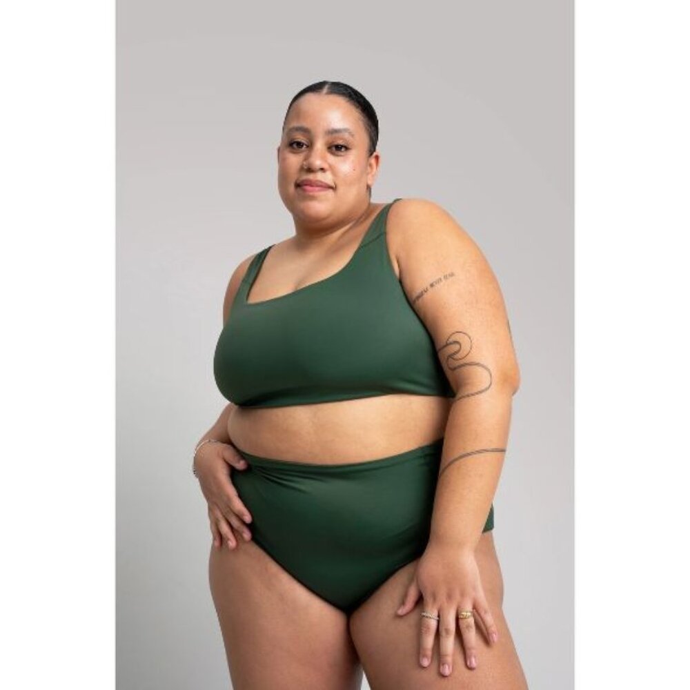 NWT Alder Apparel Surf's Up Swim Bikini Top XL Forest Green